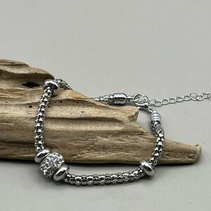 Elegant Silver Beaded Bracelet